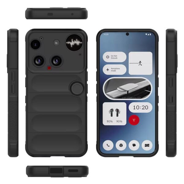 For Nothing Phone 3 Shockproof Rubber Silicone Protective Bumper Case Cover - Black
