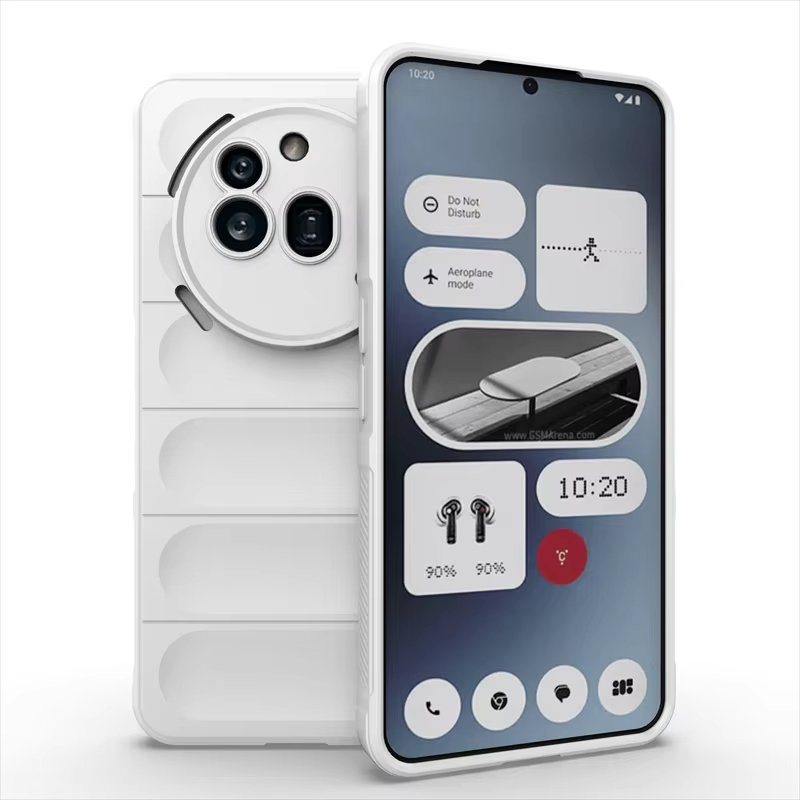 For Nothing Phone 3a Pro Shockproof Rubber Silicone Protective Bumper Case Cover - Black