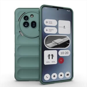 For Nothing Phone 3a Pro Shockproof Rubber Silicone Protective Bumper Case Cover - Black