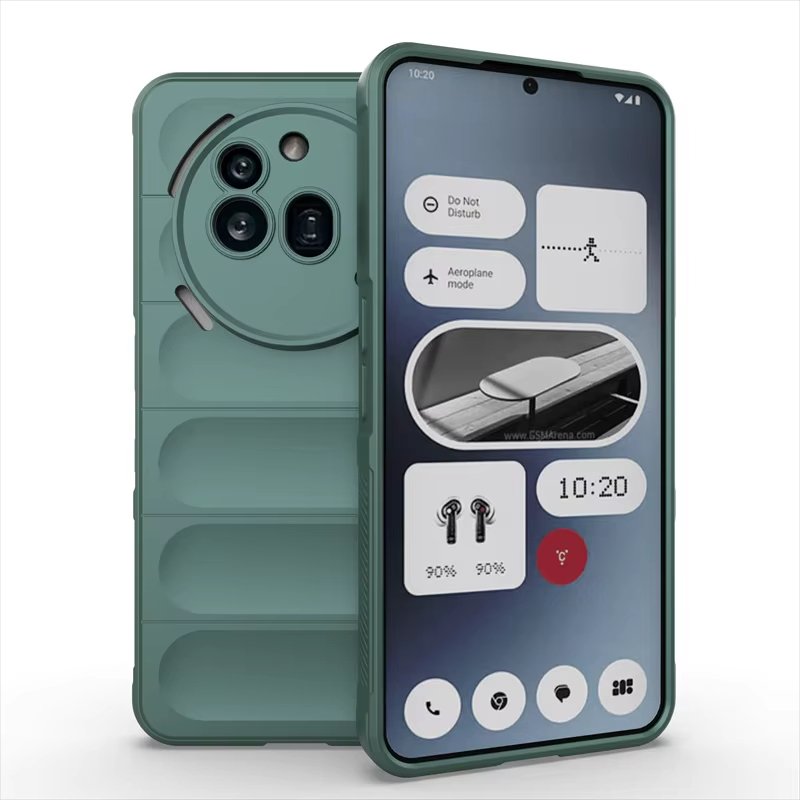 For Nothing Phone 3a Pro Shockproof Rubber Silicone Protective Bumper Case Cover - Black