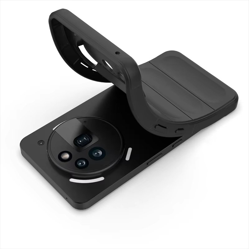 For Nothing Phone 3a Pro Shockproof Rubber Silicone Protective Bumper Case Cover - Black