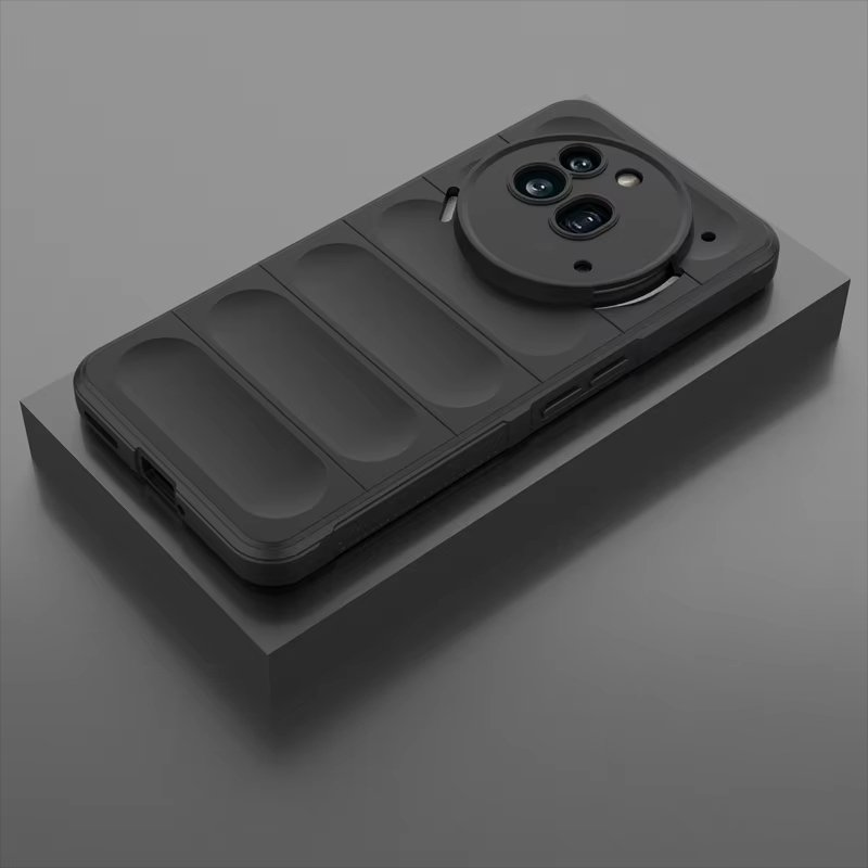 For Nothing Phone 3a Pro Shockproof Rubber Silicone Protective Bumper Case Cover - Black