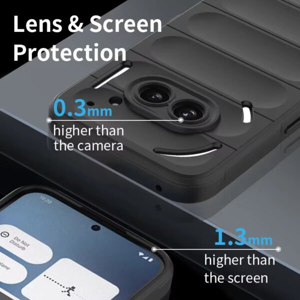 For Nothing Phone 3a Shockproof Rubber Silicone Protective Bumper Case Cover - Black (Copy)