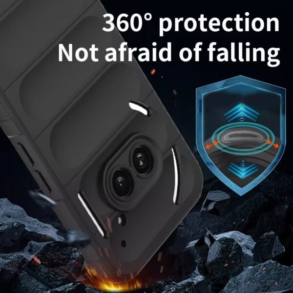 For Nothing Phone 3a Shockproof Rubber Silicone Protective Bumper Case Cover - Black (Copy)