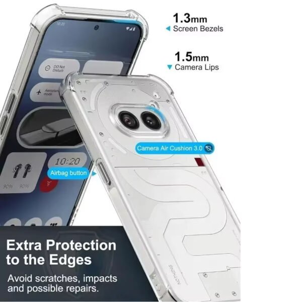 For Nothing phone 3A Crystal Clear Heavy Duty Transparent Shockproof Case Cover