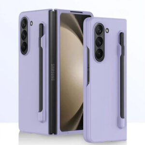 For Samsung Galaxy Z Fold 7 Slim Matte Silicone Case With S Pen Holder Slim Shockproof Cover - Purple