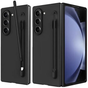 For Samsung Galaxy Z Fold 7 Slim Matte Silicone Case With S Pen Holder Slim Shockproof Cover - Pink