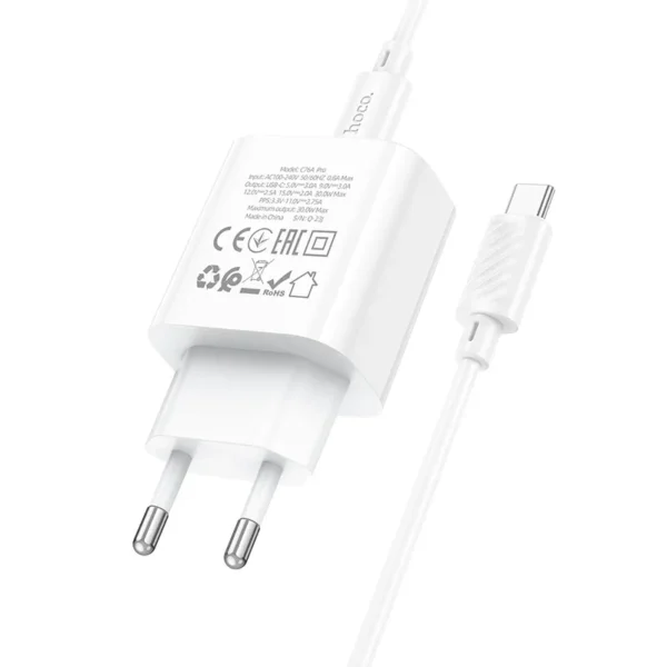 Hoco C76 Pro Super Fast Charger with type-c to type Cable Fast charging PD 30W Charger
