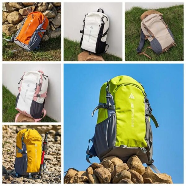 Lightweight Durable Climb Bag Camping Backpack Large Capacity Travel Rucksack Nylon Waterproof Outdoor Bags Hiking Travel Bag - Pink - Image 2