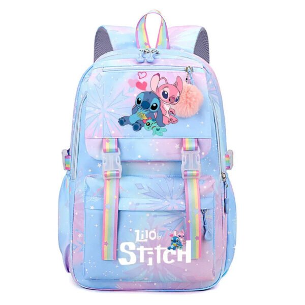 Stitch School Bags for Girls - Cute and Durable Backpack Women Daypack Kids Bags Kawaii Female Large Capacity Backpack - Blue