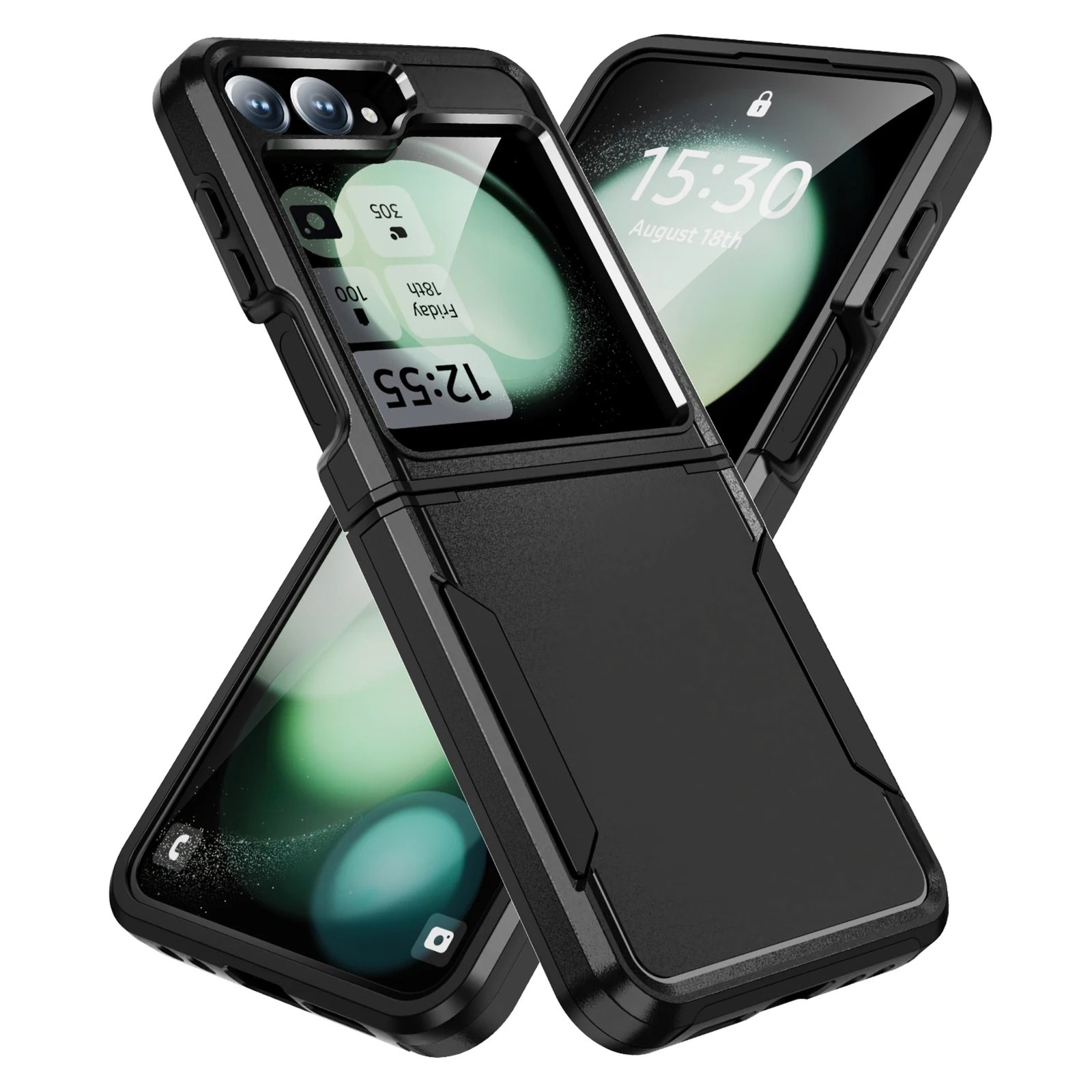 Supershield Case For Samsung Z Flip 7 5G Shockproof Armor TPU Bumper Hard Plastic Phone Cover - Black