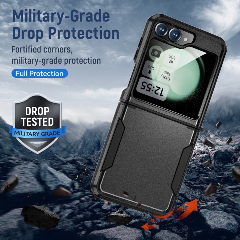 Supershield Case For Samsung Z Flip 7 5G Shockproof Armor TPU Bumper Hard Plastic Phone Cover - Black