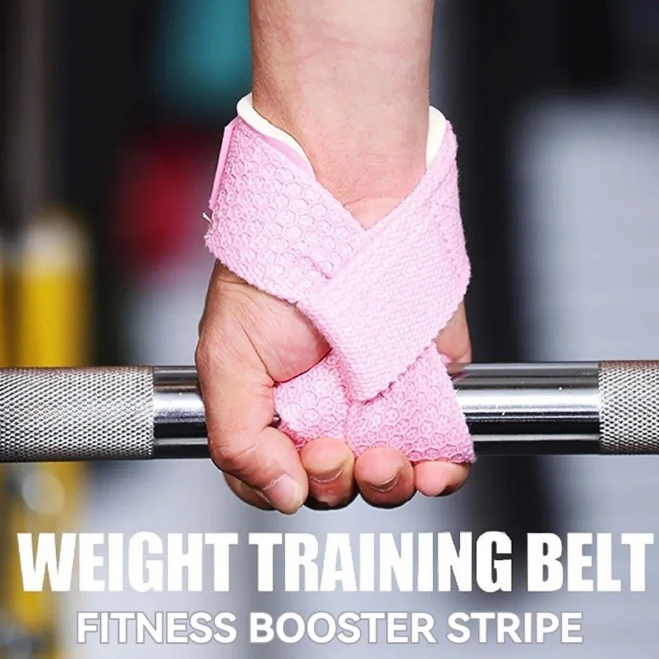 Lifting Straps for Weightlifting, Gym Wrist Wraps with Extra Hand Grips Support for Strength Training, Bodybuilding, Deadlifting - Black