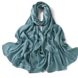 Premium Soft Shimmer Hijab Head Scarf for Islamic Muslim Hair Wraps Women Lightweight Scarves Sheer Crepe Shawl Wrap - Blue Lilac