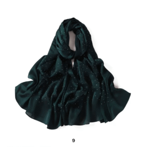 Premium Soft Shimmer Hijab Head Scarf for Islamic Muslim Hair Wraps Women Lightweight Scarves Sheer Crepe Shawl Wrap - Emerald