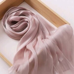 Premium Soft Shimmer Hijab Head Scarf for Islamic Muslim Hair Wraps Women Lightweight Scarves Sheer Crepe Shawl - Sky Blue