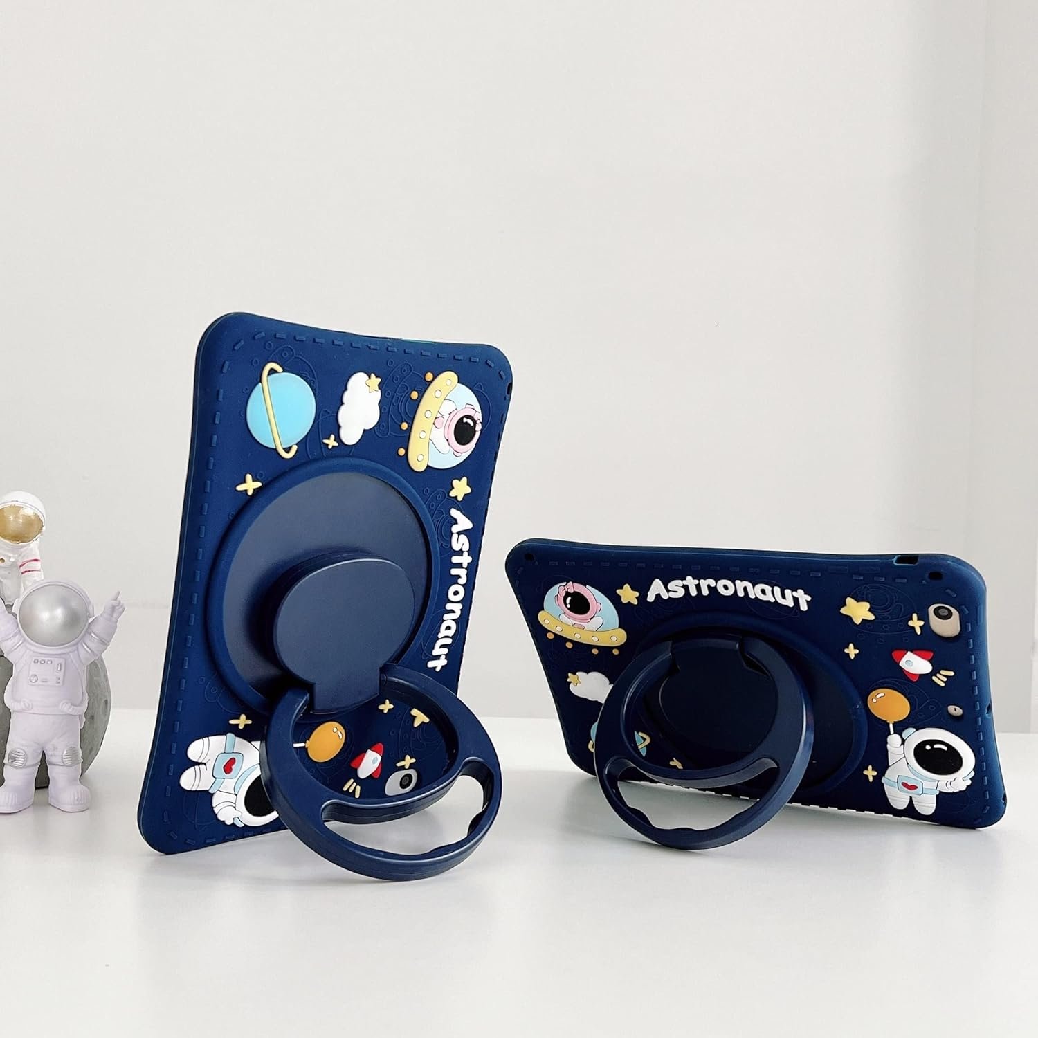 iPad 9.7 inch Case iPad 6th/5th Gen Case for iPad 9.7 Pro & iPad Air 2 Full-Body Silicone+PC Protection Rotating Stand Shockproof Case for Kids Tablet Cover - Blue - Image 6