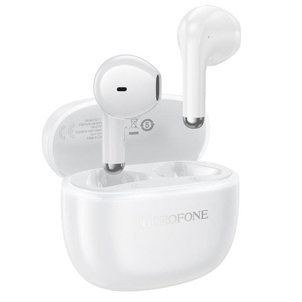 For Borofone FQ11 Sound TWS Wireless BT Headset Earbuds - White - Image 2