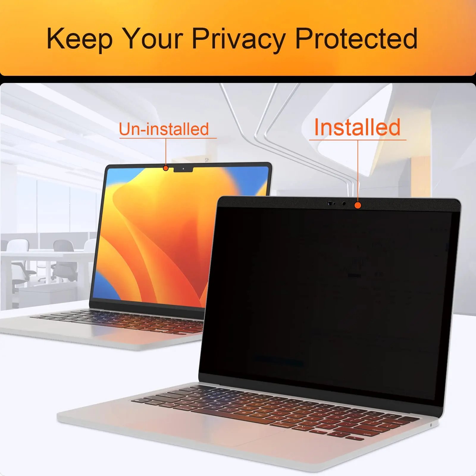 Magnetic Privacy Screen Protector For Macbook Air Macbook pro 16.1 A2141 360° Anti-Spy Filter, Matte Anti-Glare Protector, Scratch-Resistant Film
