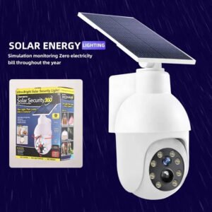 Solar Security Cameras Wireless Outdoor – 2K HD Solar-Powered Camera with 360° PTZ HW1004, AI Motion Detection, Color Night Vision, Weatherproof, SD/Cloud Storage
